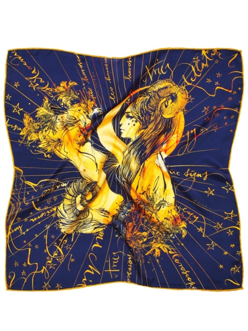 AZ-01 Apaszka Jedwabna Zodiak Baran 68x68cm Anny Halarewicz